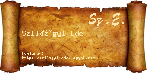 Szilágyi Ede névjegykártya